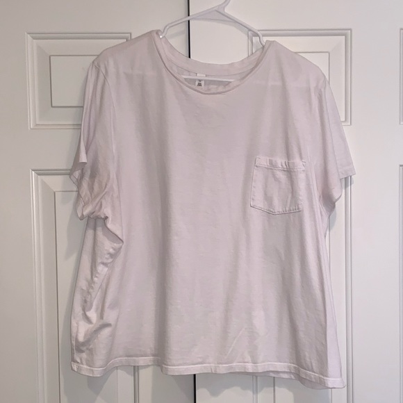 BP White Crop Tee with Front Pocket - Picture 1 of 3